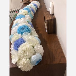 پنل گل مصنوعی یک متر سفید ابی