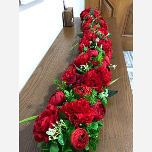 پنل گل مصنوعی نیم متری قرمز مناسب برای ماشین عروس و دیزاین جشن ها