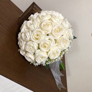 دسته گل عروس ترکیب رز و ژیپسوفیلا