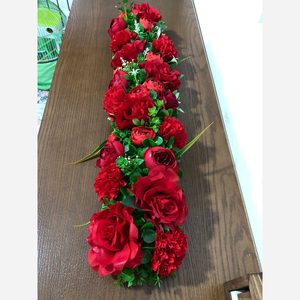 پنل گل مصنوعی نیم متری قرمز مناسب برای ماشین عروس و دیزاین جشن ها