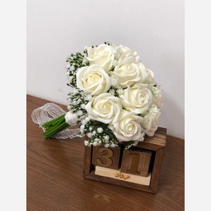 دسته گل عروسی ترکیب رز و گل عروس