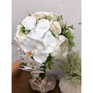 دسته گل عروس رز و ارکیده ابشاری — تصویر ۱