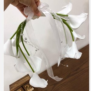 دسته گل عروس مصنوعی مدل سازه ای شیپوری 12شاخه