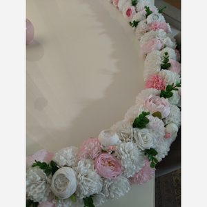پنل گل مصنوعی یک متری سفید صورتی