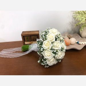 دسته گل عروس رز و ژیپسوفیلا
