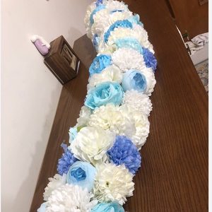 پنل گل مصنوعی یک متر سفید ابی