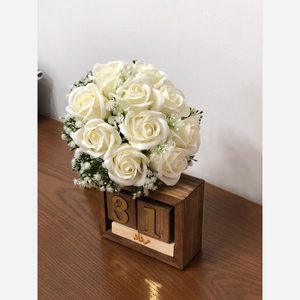 دسته گل عروسی ترکیب رز و گل عروس