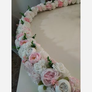 پنل گل مصنوعی یک متری سفید صورتی