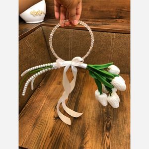 دسته گل عروس سازه ای لاله
