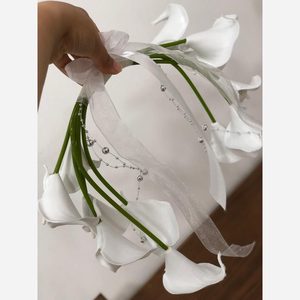 دسته گل عروس مصنوعی مدل سازه ای شیپوری 12شاخه