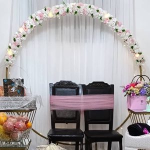 پنل گل مصنوعی یک متری سفید صورتی