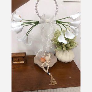 دسته گل عروس شبپوری سازه ای با دسته ی مروارید
