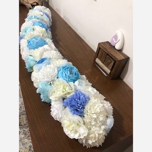 پنل گل مصنوعی یک متر سفید ابی
