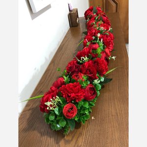 پنل گل مصنوعی نیم متری قرمز مناسب برای ماشین عروس و دیزاین جشن ها